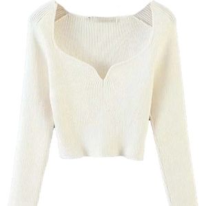 Long sleeve tight knitted sweater top